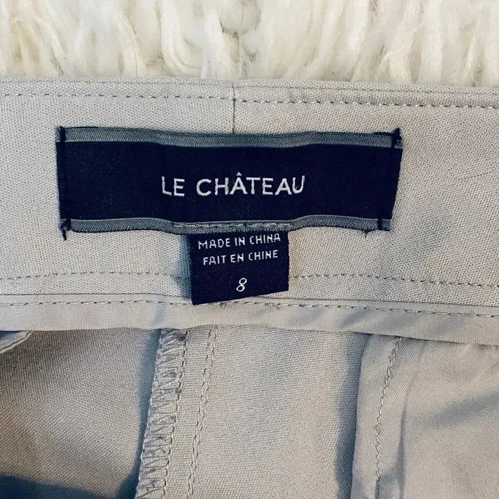 LE CHATEAU Straight Ankle Pants Grey, Size 8 - Picture 2 of 7